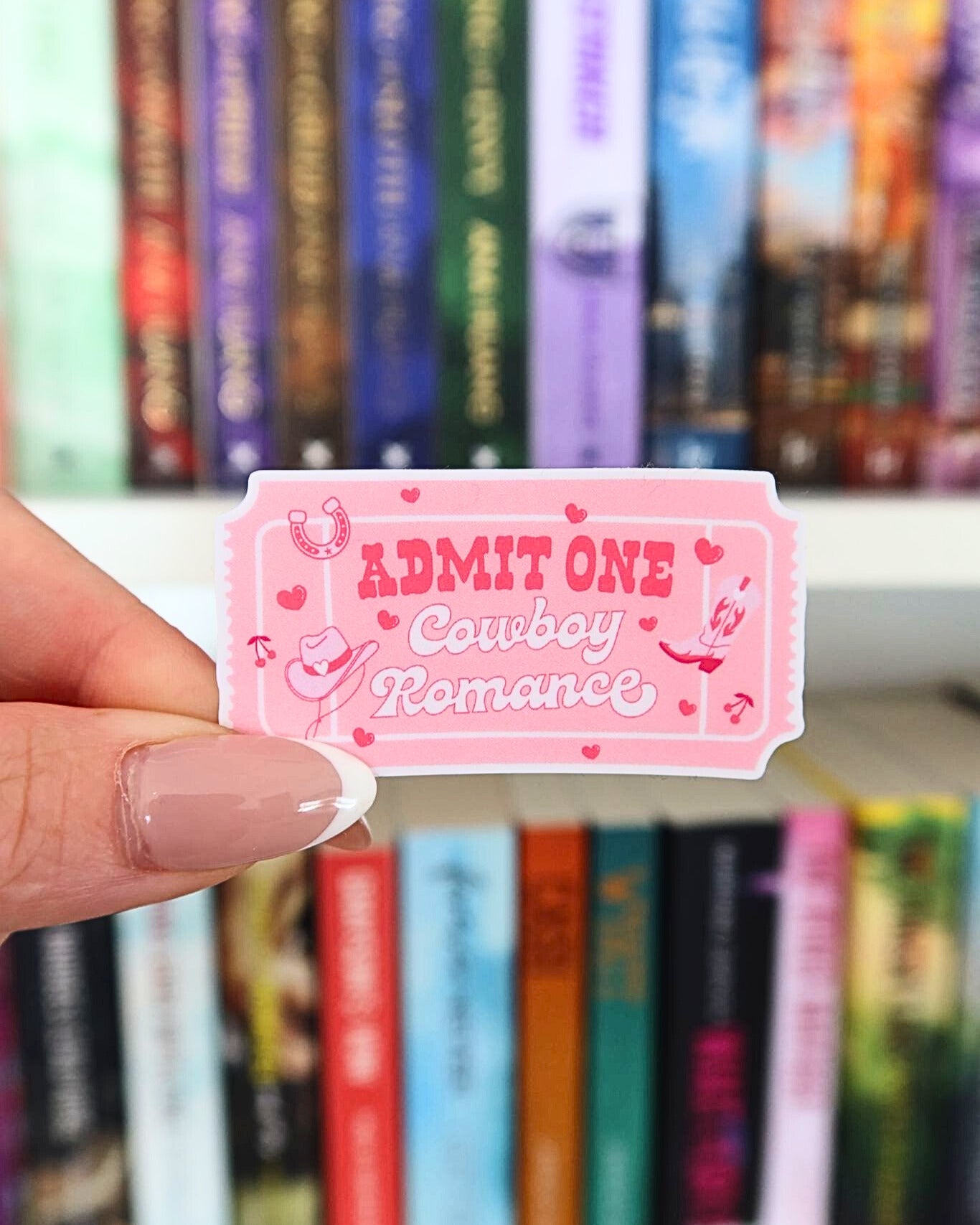 Admit One Cowboy Romance | Bookish Sticker