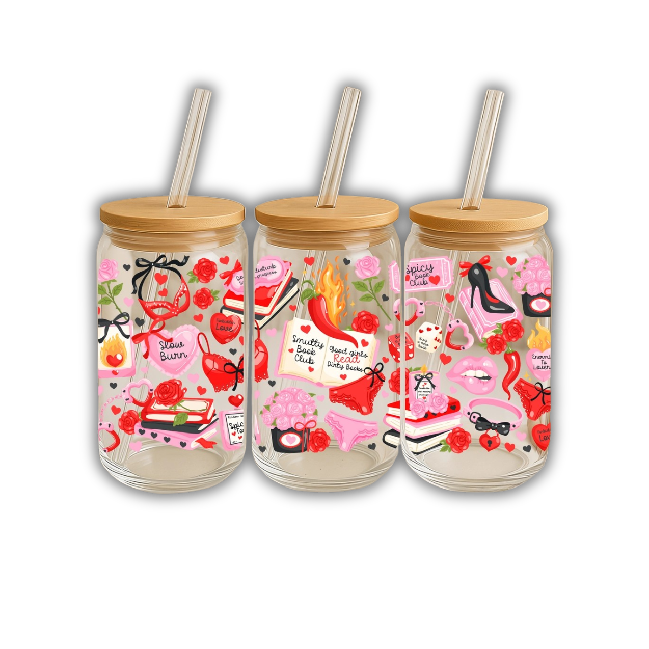 Smutty Book Club 16oz Glass Tumbler